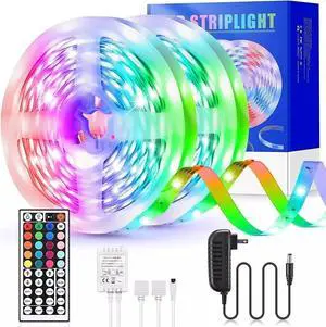32FT Strip Light LED Flexible SMD Remote Fairy Lights Room Bar Xmas Decors Light 20 Color-Changing Led Light Strips, 32.8 Feet/10M LED Lights for Bedroom, LED Tape Lights with 44 Keys Remote Control f