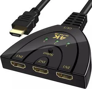 4K HDMI Switch 3 Port Splitter Cable Switcher HUB Adapter for HDTV PS4 Xbox PC