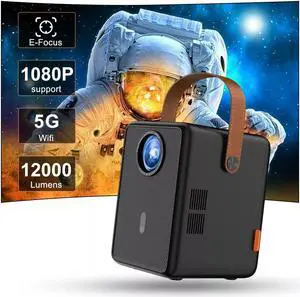 4K Projector 60000LMS 1080P 5G WiFi Bluetooth Video Home Theater Electric Focus
