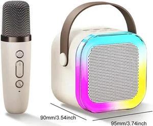 K12 Bluetooth Karaoke Machine Portable 5.3 PA Speaker System with 1-2 Wireless Microphones Home Family Singing Children's Gifts