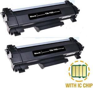 2 PK TN760 with chip toner For Brother DCP-L2550DW HL-L2350DW L2370DW MFC-L2710