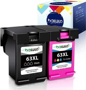 batuto Remanufactured for HP 63 Ink Cartridges Replacement 63xl Ink Cartridge Black for HP OfficeJet 3830 4650 5255 4652 Envy 4520 4510 4512 4513 4516 Deskjet 1112 3634 3639 3632 2130 Printer