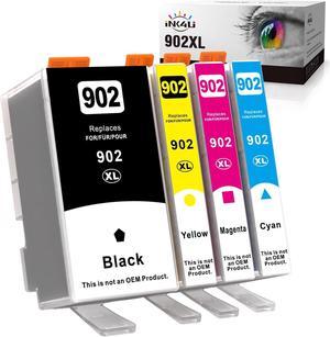 INK4U Compatible 902XL Ink Cartridges Replacement for HP 902XL 902 Ink Cartridges for HP Officejet Pro 6978 6968 6970 6962 6960 6975 6950 6954 6958 6951 Printer Black Cyan Magenta Yellow 4 Pack