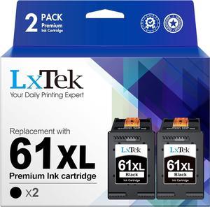 LxTek Remanufactured Ink Cartridge Replacement for HP 61XL 61 XL to Compatible with Envy 4500 5530 5535 DeskJet 2540 1010 OfficeJet 4632 4634 Shows Accurate Ink Level High Yield 2 Black