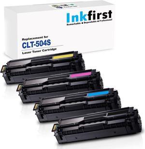 1 Set of 4 Inkfirst® Toner Cartridges CLT-K504S CLT-C504S CLT-M504S CLT-Y504S Black Cyan Magenta Yellow Compatible Remanufactured for Samsung CLP-415 CLP415 CLP-415N CLP-415NW CLX-4195FW CLX-4195FN