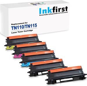 5 Inkfirst Toner Cartridges TN110 TN115 TN-110 TN-115 Compatible Remanufactured for Brother TN110 TN115 DCP-9040CN DCP-9045CDN HL-4040CDN HL-4040CN HL-4070CDW MFC-9840CDW MFC-9440CN MFC-9450CDN