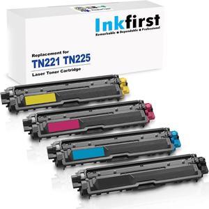 1 Set of 4 Inkfirst® Toner Cartridges Compatible Remanufactured for Brother TN221 TN225 Black Cyan, Magenta, Yellow MFC-9340CDW HL-3170CDW HL-3170CW HL-3140CW MFC-9130CW MFC-9330CDW TN221BK TN225C