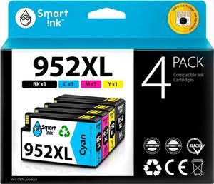 Smart Ink Compatible Ink Cartridge Replacement for HP 952 952XL (4 Combo Pack) Advanced Chip Technology to use with OfficeJet 8702 OfficeJet Pro 7720 7740 8210 8216 8710 8715 8720 8725 8728 8730 8745