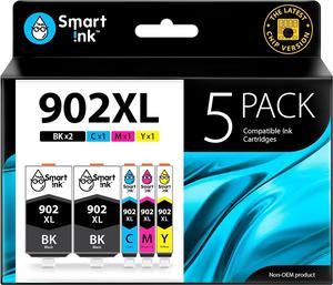 Smart Ink Compatible Ink Cartridge Replacement for HP 902 XL 902XL 5 Pack to use with Officejet 6951 6954 6956 6958 6962 6950 Officejet Pro 6968 6974 6975 6978 6960