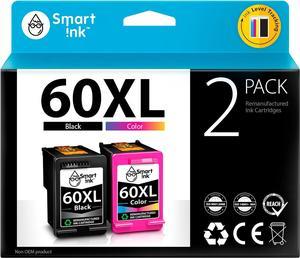 Smart Ink Remanufactured Ink Cartridge Replacement for HP 60XL 60 XL (BK & Color 2 Combo Pack) to use with Deskjet D2530 D2545 F2430 F4440 Envy 100 110 120 Photosmart C4640 C4650 C4680 C4780 C4795