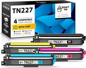 Smart Ink Compatible High Yield Toner Cartridge Replacement for Brother TN227 TN223 TN-227 TN223bk TN227bk (BK/C/M/Y 4 Pack) to use with MFC-L3770CDW HL-L3270CDW HL-L3290CDW MFC-L3710CW HL-L3210CW