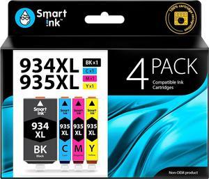 Smart Ink Compatible Ink Cartridge Replacement for HP 934 XL 935XL 934XL 935 XL High Yield 4 Pack (Black&C/M/Y) to use with Officejet 6220 6812 6815 6820 Officejet Pro 6230 6830 6835 Printers