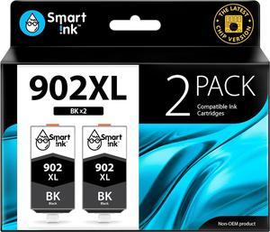 Smart Ink Compatible Ink Cartridge Replacement for HP 902 XL 902XL Black 2 Pack with Advanced Chip Technology to use with OfficeJet Pro 6968 6974 6975 6978 6960 OfficeJet 6951 6954 6956 6958 6950