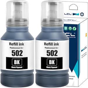 LCL Compatible for 502 T502 T502120 (2-Pack, Black Pigment 127ML) Ink Bottle for Ecotank ET2760 ET-4760 ET2750 ET-3760 ET-2850 ET-15000 ST-4000 ST-2000 ET-3710 ET-3850 ET-3750 ET-4850 ET-3830 ET4750