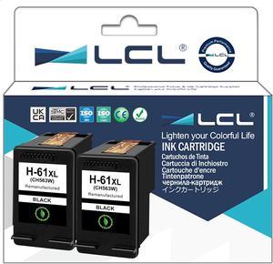 LCL Remanufactured for HP 61XL CH563WN 2Pack Black Ink Cartridge for HP Deskjet D1000 1050 2000 2050 2510 3000 3050 3052 3054 3540 1010 1510 2540 Envy4500 5530 Officeiet 4630