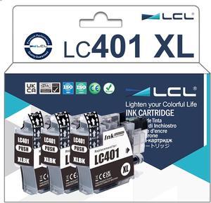 LCL Compatible for Brother A6 Version LC401 LC401XL LC401BK LC401XLBK High Yield (3-Pack,Black) Ink Cartridge for Brother Brother MFC-J1010DW MFC-J1012DW MFC-J1170DW