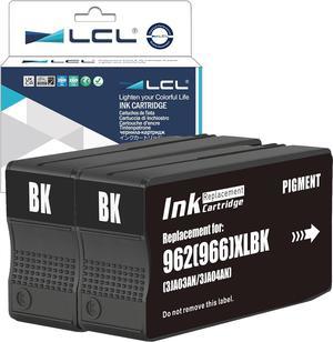 LCL Remanufactured for HP 962XL 962 XL 3JA03AN High Yield 2Pack Black Pigment Ink Cartridge for HP OfficeJet Pro 9010 9012 9014 9015 9016 9018 9019 9020 9022 9025 9026 9027 9028
