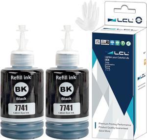 LCL Compatible for 774 T7741 T774120 (2-Pack,Black Pigment 140ML) Ink Bottle for Expression ET-3600 & Workforce ET-16500 ET-4550 L1455 L605 L655