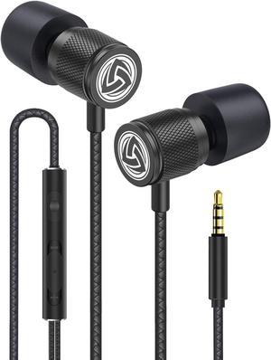 LUDOS Ultra Wired Earbuds in-Ear Headphones, Earphones with Microphone and Volume Control, Memory Foam, Reinforced Cable, Noise Isolating