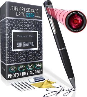 Hidden Spy Camera Pen 1080p - Nanny Camera Spy Pen Full HD Loop Recording or Picture Taking - Hidden Security Cam with Wide Angle Lens, Discrete Rechargeable