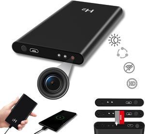 Hidden Camera Power Bank - HD 1080P 5,000mAh Mini Nanny Cam, Portable Spy Camera with Loop Recording Night Vision Function for Office/Home/Outdoor Surveillance