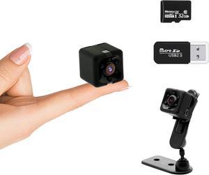 Mini Spy Camera, Nanny Cam, FHD 1080P Mini Camera, Hidden Cameras for Home, Night Vision, Motion Detection, Wide Angle, Spy Cam for Indoor/Outdoor with 32G TF Card, No WiFi 2023 New Version