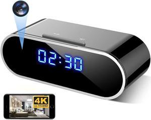 4K Mini DV Spy Camera - HD 1080P Alarm Clock WI-FII Video Recorder Wide Angle Night Vision Motion Detection Sensor/Home/Office