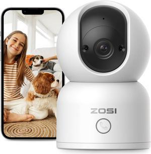 ZOSI Indoor Pan/Tilt Smart Security Camera, C518 2K 360° Baby & Pet Monitor, Plug-in 2.4G/5GHz WiFi Smart Home Monitor IP Camera Supports One-Touch Calling,2-Way Audio, Local or Cloud Storage