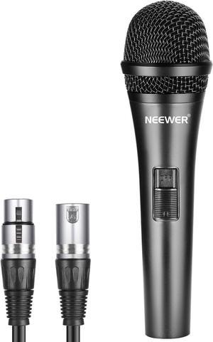 Neewer Cardioid Dynamic Microphone with XLR Male to XLR Female Cable, Rigid Metal Construction for Professional Musical Instrument Pickup, Vocals, Broadcasting, Speech, Black (NW-040)