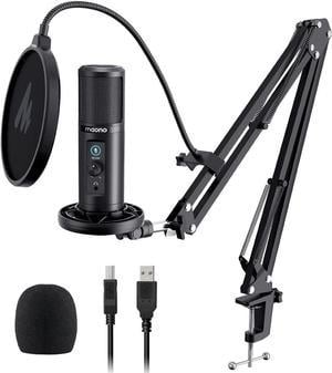 MAONO USB Podcast Microphone, Condenser Studio Computer PC Mic with Touch Mute, Gain Knob, Headphones Jack, and Boom Arm for Recording, Vocal, VoiceOver, Gaming, YouTube-PM422