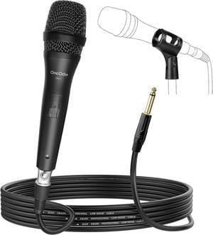 OneOdio ON55 Wired Vocal Microphone with 16.4ft XLR Cable & Mic Clips, ON/Off Switch, Metal Female, Cord Handheld Vocalist Mic for Singing, Karaoke, Speech, Outdoor Activity, Guitar Amp, Mixer