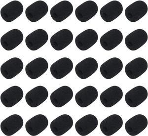 MEISO 30 Pcs Black Mini Foam Microphone Windscreen, Microphone Cover Mic Cover Density Foam