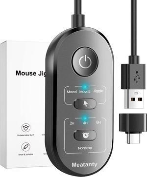 Meatanty 3 in 1 Mouse Jiggler USB Mouse Mover with Timer, Separate Mode Selection and ON/Off Button, Mouse Shaker Support Multi-Track, Driver-Free and Plug&Play Keeps PC Active