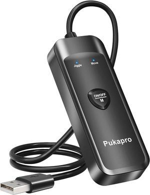 Pukapro Mouse Jiggler Undetectable USB Mouse Mover Driver-Free Automatic Mouse Sharker, Undetectable USB Mouse Giggler with ON/Off Switch Button, Plug & Play - Black