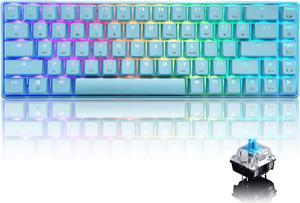 Wired 60% Mechanical Gaming Keyboard with Chroma RGB Backlit Type C Ultra-Compact 68 Keys Full Anti-ghosting Mini Keyboard Compatible with PS4,Xbox,PC,Laptop,MAC(Blue/Blue Switch)