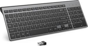 J JOYACCESS Wireless Keyboard,2.4G Slim and Compact Wireless Keyboard for PC, Mac,iMac,Desktop, Computer, Laptop, Smart TV,Windows XP/Vista/7/8/10 by J JOYACCESS -Black and Grey