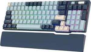 RK ROYAL KLUDGE RK96 RGB Limited Ed, 90% 96 Keys Wireless Triple Mode Bluetooth 5.0/2.4G/USB-C Hot Swappable Mechanical Keyboard w/Software Support & Massive Battery, RK Yellow Switch, Forest Blue