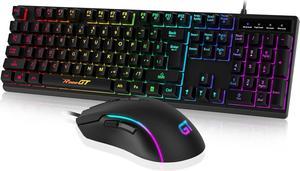 Gaming Keyboard and Mouse, RaceGT USB Backlit 104 Keys Wired Keyboard Gaming, 7 Buttons 6400 DPI Gaming Mouse, Gaming Accessories Compatible with PC Laptop