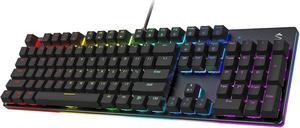 Black Shark RGB Mechanical Gaming Keyboard LED Backlit Wired Keyboard with Blue Switches, Full Anti-Ghosting 104 Keys, Aluminum Base, for Desktop PC, Sixgill K2