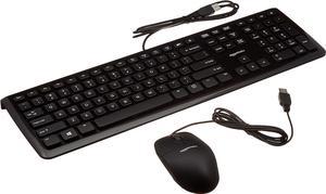 Basics USB Wired Computer Keyboard and Wired Mouse Bundle Pack