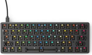 Glorious Custom Gaming Keyboard - GMMK 60% Percent Compact Barebone - USB C Wired Mechanical Keyboard Kit - RGB Hot Swappable Switches & Keycaps - Black Metal Top Plate