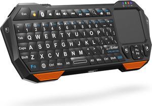 Fosmon Mini Bluetooth Keyboard (QWERTY Keypad), Wireless Portable Lightweight with Built-In Touchpad, Compatible with Apple TV, PS4, HTPC/IPTVVR Glasses, Smartphones and more