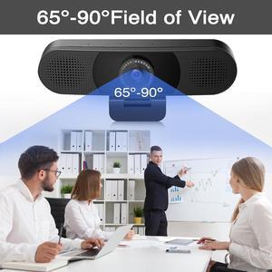 3 in 1 Webcam - 1080P Webcam with Microphone and Speakers, Noise Reduction, Auto Low Light Correction W/Cover, EMEET C980 Pro USB Camera Webcam 65°-90° for Video Conferencing Streaming/Gaming/Class