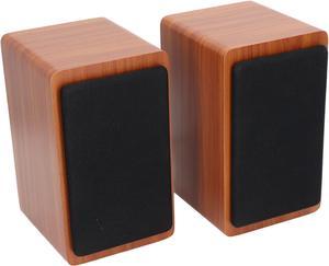 5V 3W USB Wired Wood Computer Speakers, 5.0 Sound Channel 2.0 Stereo Sound Speaker for Music, Movies, Gaming, for Laptop, Notebook, Desktop, Computer (Walnut Wood)