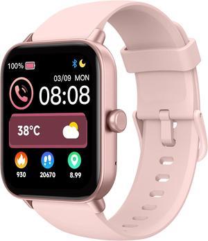 TOOBUR Smart Watch for Men Women Alexa Built-in IP68 Waterproof Swimming 1.8" Fitness Tracker Watch with Answer&Make Call/Heart Rate/Step Counter/Sleep Tracker/100 Sports Compatible Android iOS Pink