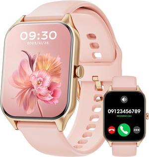 Smart Watch for Men Women Answer/Make Calls, 1.95''HD DIY Dial Fitness Tracker Waterproof Fitness Watch with Heart Rate Sleep Monitor, Multi-Sports Smartwatch for Android iOS Pink