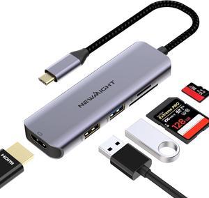 USB C Hub multiport Adapter, Newmight 5 in 1 USB-C to HDMI Adapter with HDMI 4K@30HZ USB3.0 Fast Data Transfer SD/TF Card Reader, USB C Dongle for Apple iPhone 15/Pro, MacBook air, MacBook pro