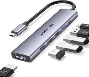 LENTION 6 in 1 USB C Hub, Tyep C Adapter with 100W PD Charging, 4K HDMI, USB 3.0 & 2.0, Multiport USBC Hub for New MacBook Air/Pro, Surface, More, Stable Driver Certified (CB-CH17, Space Gray)