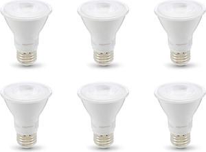 Basics 50W Equivalent, Warm White, Dimmable, 10,000 Hour Lifetime, PAR20 LED Light Bulb | 6-Pack