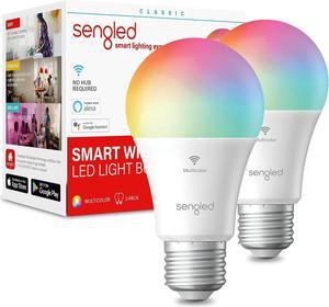 Sengled Smart Light Bulbs 2 Pack, WiFi Smart Bulb Compatible with Alexa & Google Home, Alexa Light Bulbs No Hub Required, RGBW Color Changing 2000K-6500K Dimmable, A19 E26 60W Equivalent 800LM CRI>90